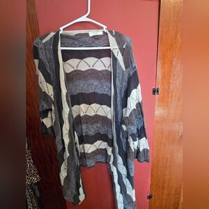 Sonoma Charcoal and Cream Knit Cardigan